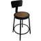 Round Stool With Backrest Black 24 To 33
