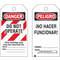 Danger Bilingual Tag 5-3/4 x 3 Inch - Pack Of 25