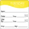 Day Label Tuesday 2-5/9 Inch Width - Pack Of 250