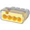 Push Inch Connector 4 Port Yellow - Pack of 100