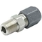 Male Stud Connector, Straight, 3/8 In Tube Size, Flareless, Steel