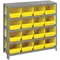 Bin Shelving Solid 36 x 18 16 Bins Yellow