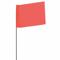 Marking Flag, 2 1/2 x 3 1/2 Inch Flag Size, 21 Inch Staff Ht, Fluorescent Orange