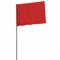 Σημαία σήμανσης, 2 1/2 ίντσα x 3 1/2 ίντσα Μέγεθος σημαίας, 15 ίντσες Staff Ht, κόκκινο, κενό, συμπαγές