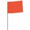 Marking Flag, 2 1/2 x 3 1/2 Inch Flag Size, 15 Inch Staff Ht, Orange, Blank, Solid