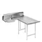 Table à vaisselle de sol, en forme de L avec palier, RL, dosseret H 10-1 / 2 po