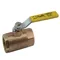 Ball Valve, Size 1/4 Inch NPT, Bronze, Vent, Round Handle