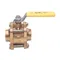 Ball Valve, 2-1/2 Inch Size, Bronze, 3 Pieces, Soldered