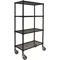 Wire Cart 4 Shelf 36x24x70 Black