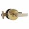 Door Lever Lockset, Grade 2, Flat With Return, Bright Brass, Lever