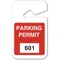 Parking Permits Rearview White/red - Pack Of 100