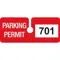 Parking Permits Rearview White/red - Pack Of 100