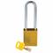 Lockout Padlock, Keyed Different, Aluminum, Std Body Body Size, Steel, Extended, Yellow
