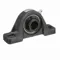 Two Bolt Pillow Block Ball Bearing, Mounted, Cast Iron, Black Oxided Inner, Setscrew Lock