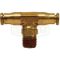 D.O.T. Push-In Swivel Male Branch Tee, 1/4 Thread Size, Buna-N Seal, Ca377 Brass