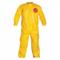 Collared Chemical Resistant Coverall, Light Duty, Taped Seam, Yellow, XL