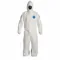 Hooded Disposable Coveralls, Tyvek 400, Light Duty, Serged Seam, White