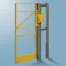 Safety Gate, 22-24.5 Inch Fit Clear Opening, Carbon Steel, Yellow Powder Coat, Right