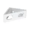 Corner Bracket, Silver, 90-Deg., 4 Holes, Anodized Aluminum, Slot Size 10