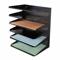 File Holder, Letter File Size, (6) Horizontal Compartments, Black, 8 3/4 Inch Length