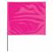 Markeringsflagg, 4 tommer x 5 tommer flaggstørrelse, 15 tommer Staff Ht, fluorescerende rosa, blank
