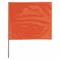 Marking Flag, 4 Inch x 5 Inch Flag Size, 15 Inch Staff Ht, Orange, Blank, No Image