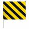 Markeringsflagg, 4 tommer x 5 tommer flaggstørrelse, 18 tommer stav Ht, svart/gul, blank