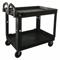 Utility Cart With Deep Lipped Plastic Shelves, 500 lb Load Capacity, Black