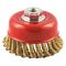 4 Inch Crimped Wire Cup Brush, Arbor Hole Mounting, 0.020 Inch Wire Dia.