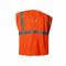 High Visibility Vest, ANSI Class 2, U, XL, Orange/Red, Mesh Polyester, Single