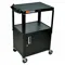 Audio-Visual Cart Shelf, Black, 24 x 18 x 42 Inch Size