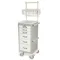 Light Narrow Anesthesia Cart, Six Drawers, Key Lock, 43.75 x 24.75 x 22 Inch Size