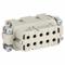 Industrial Rectangular Connector Insert, A, Crimp, Female, 16 A Current Rating, Gray