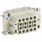 Industrial Rectangular Connector Insert, EE, Crimp, Female, 16 A Current Rating, Gray