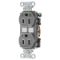 Duplex Receptacle, Led Indicator, 2-Pole, 3-Wire Grounding, 15A, 125V, Gray