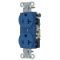 Straight Receptacle, Duplex, 20A 125V, Side Wired Only, Blue