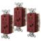 Gfci Receptacle, 15A, 3 Pk, Red