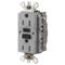 Gfci Receptacle, 15A 125V Ground Fault Receptacle, Gray