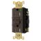 Gfci Receptacle, 15A 125V, 5-15R, Leaded, Brown, With Alarm