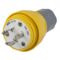 Plug, 20A, 250VAC, 2 Pole, 3 Wire, Thermoplastic Elastomer, Yellow