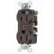 Receptacle, Duplex, 2-Pole, 3-Wire Grounding, 15A, 125V, Brown