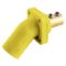 Single Pole Connector, Angle, Double Set Screw End, 300 - 400 A, Yellow
