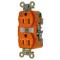 Straight Receptacle, Duplex, Isolated Ground, 15A 125V, Orange, 1 Pk