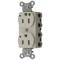 Straight Receptacle, Duplex, 15A 125V, Nylon, Light Almond