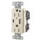 Usb Charger Duplex Receptacle, 15A, 125V, 2-Pole, Light Almond