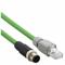 Ethernet Cable, M12 Male Straight X Rj45 Male Straight, 4 Pins, 20 M Lg, Green, PVC