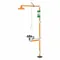 Shower With Eyewash, Floor Mnt, Galvanized Steel Pipe, Plastic Showerhead, Std Mounting