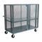 Dual-Latch Welded Mesh Security Cart With Fixed Shelves, 3000 Lb Load Capacity
