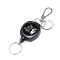 Retractable Keychain, 24 Inch Cut Resistant Cord, Coffee/Black