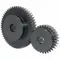 Ground Helical Gear, Right Hand, Module, Black Oxide-Coated Except Teeth, 30 Teeth